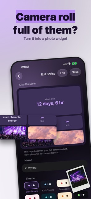 Shrine: Foto-Widget, Countdown-Widget, K-Pop-Widget, alles auf einer Seite